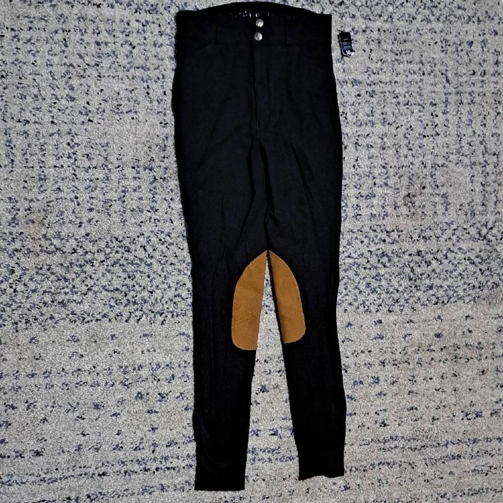 Kids Black and Tan Riding Pants